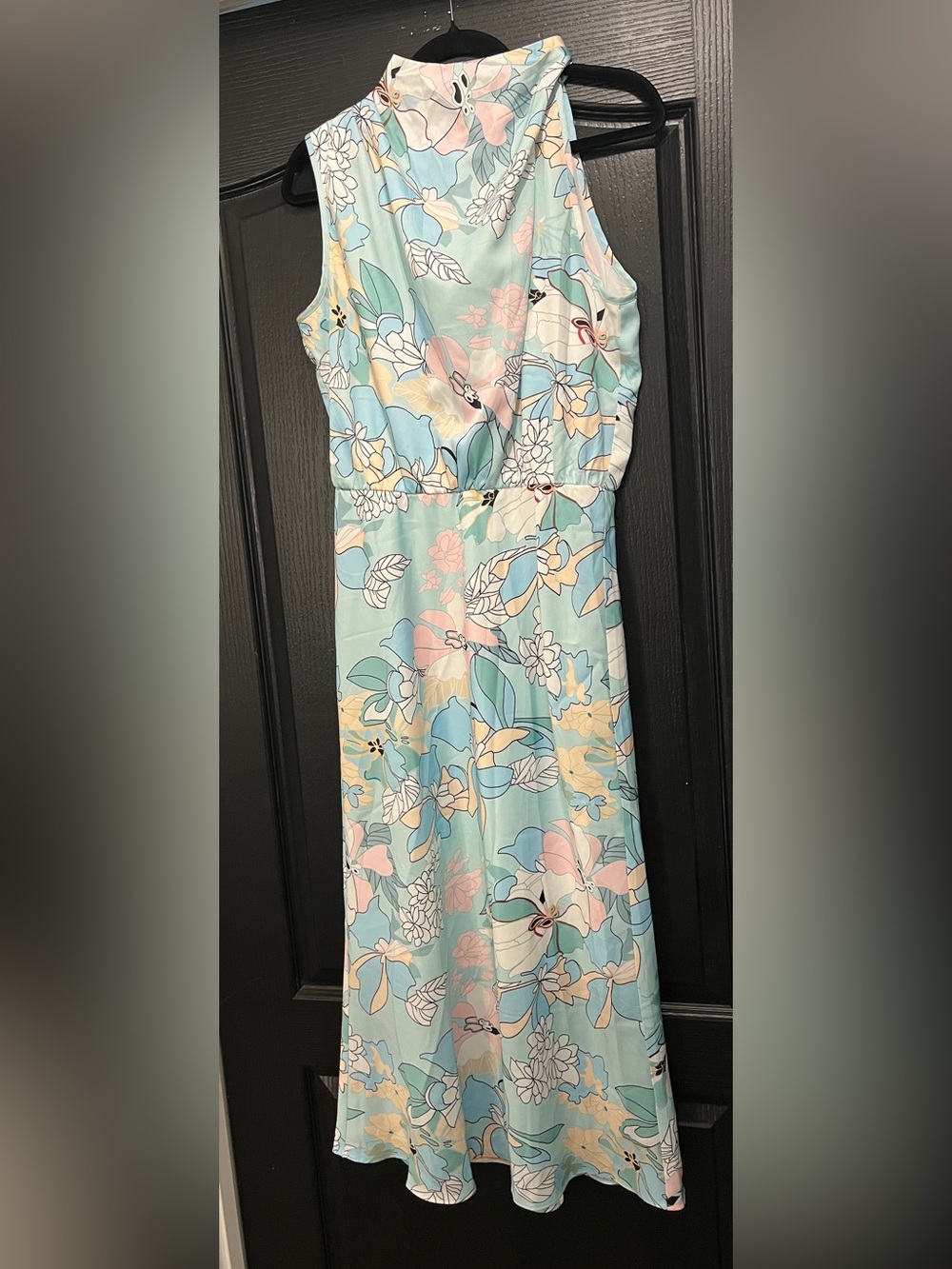 Summer Satin Maxi Cocktail Dress M. 2953/bb12-3:v - Picture 6 of 8